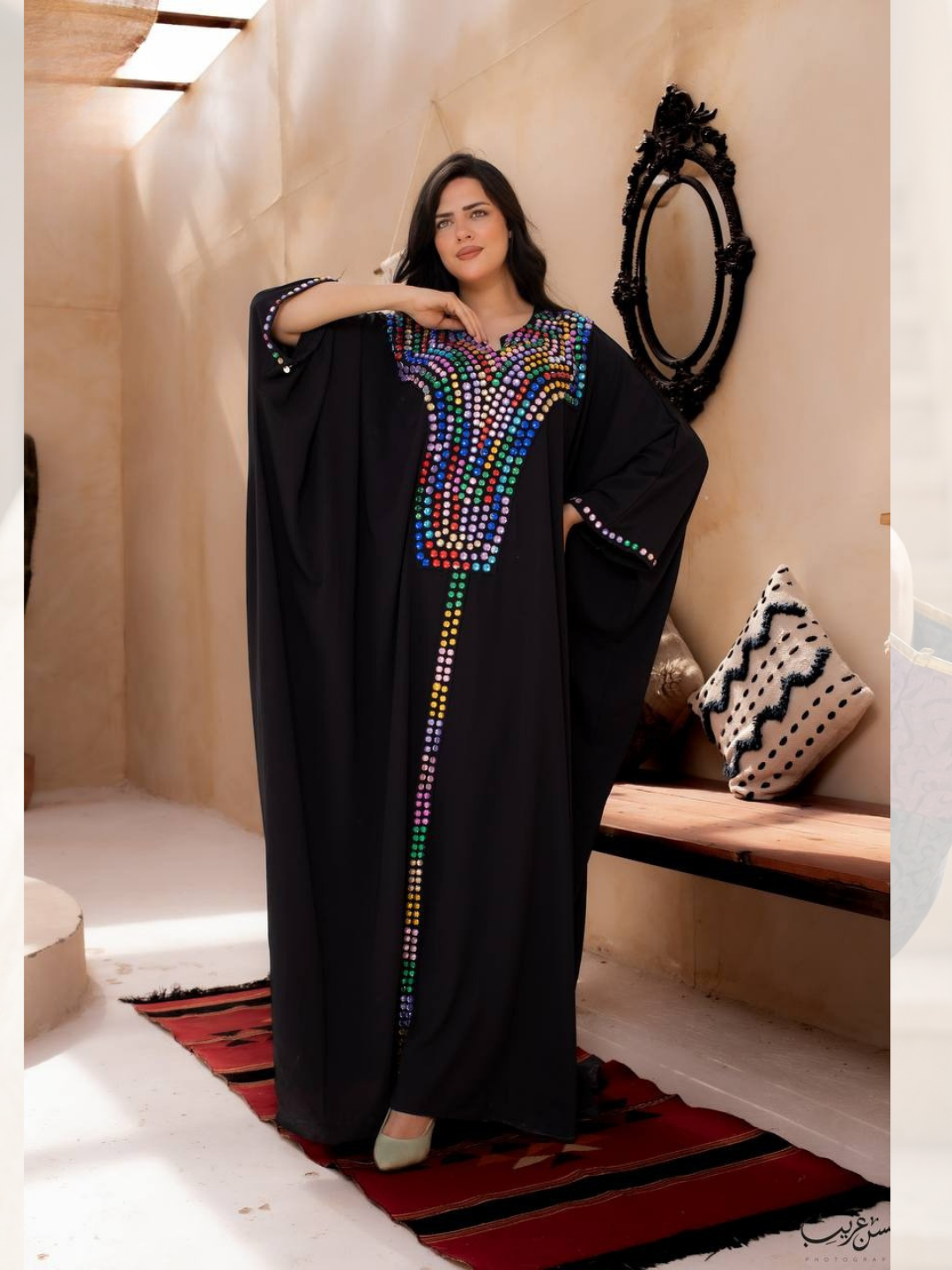 جلابيه كريب مطرزة