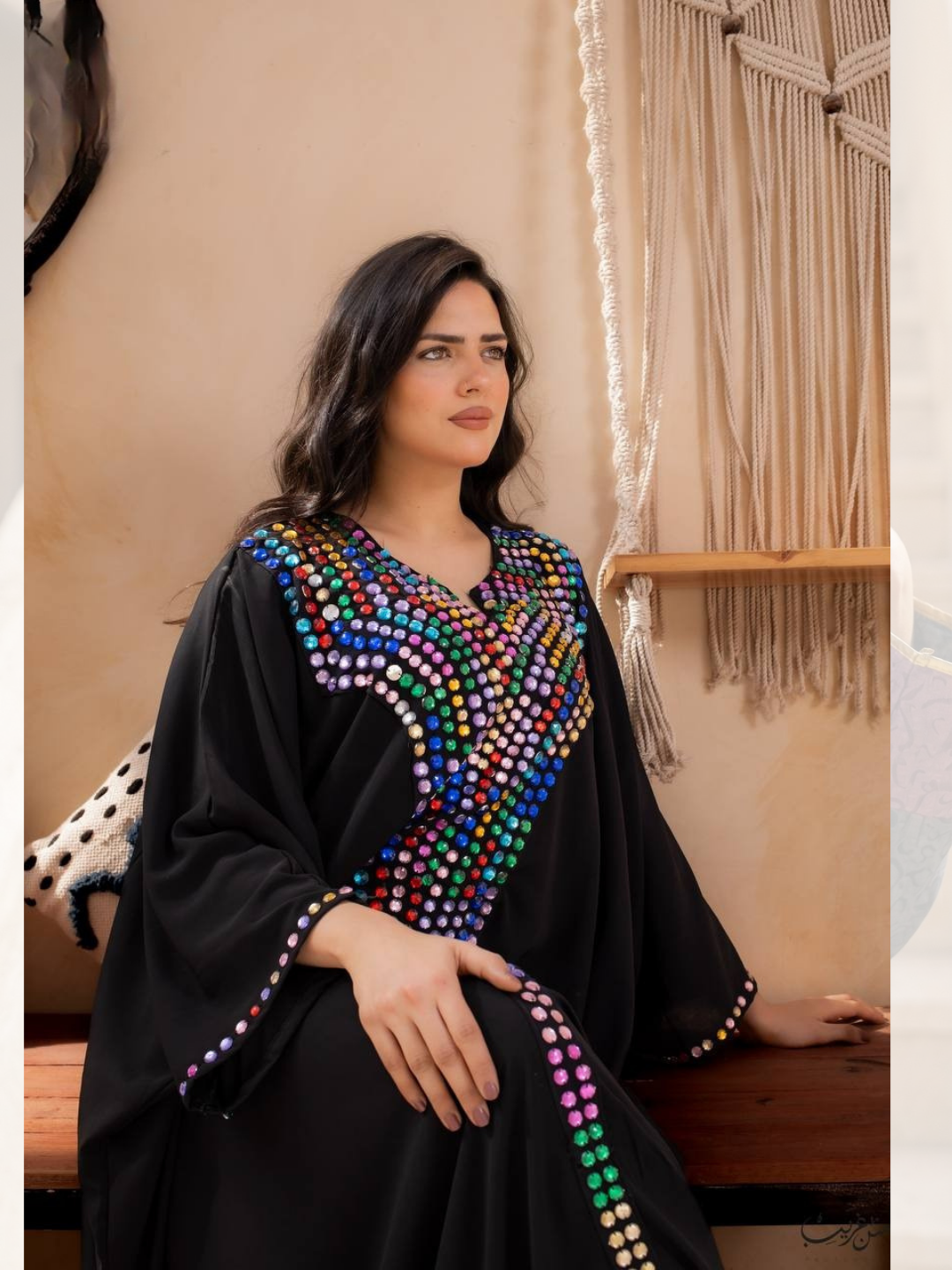 جلابيه كريب مطرزة