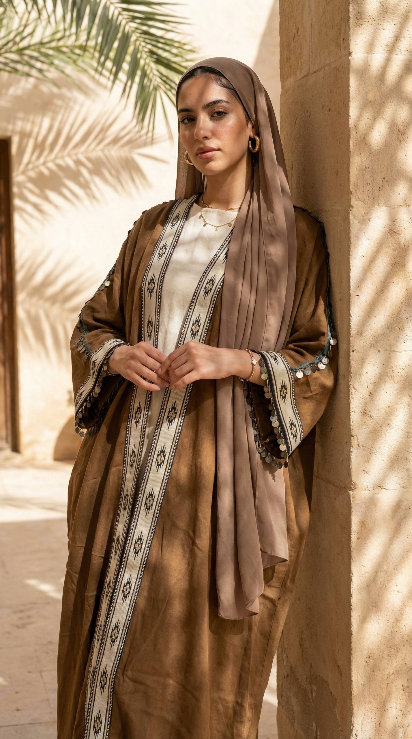 عباية كتان أنيقة